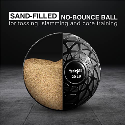 Yes4All Sand-Filled Slam Ball for Strength Training - color: Dynamic, size: 20lbs