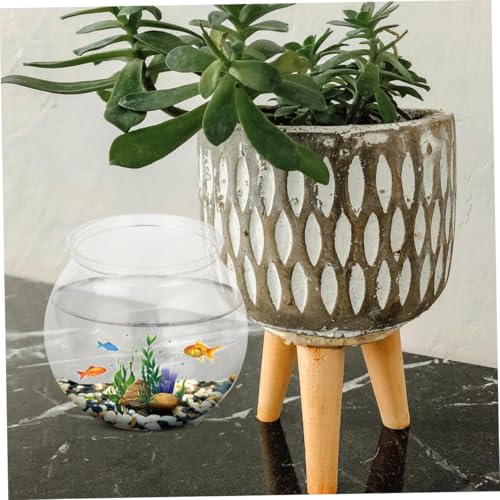 Clear Plastic Fish Bowl Small Aquarium Tank for Goldfish Portable Fish Keeper for Home Decor and Hydroponic Plants Decorative Fish Tank Container