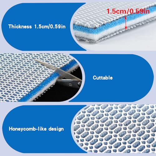 Aquarium Filter Media Accessories, 48 x 12 Inch Cuttable 8-Layer Fish Tank Foam Filter Floss Sponge Pad for Pond, Fish Tank, Aquarium