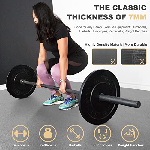 GXMMAT Extra Large Exercise Mat 16'x6'/12'x6'/10'x6'/8'x6'(7mm) - color: Grey Cool, size: 6*10 FT