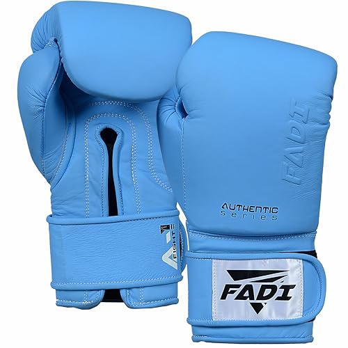 A1 Pro Boxing Gloves, Genuine Cowhide Leather, Training & Sparring Gloves for Men & Women, Muay Thai MMA Kickboxing Heavy Bag Mitt Work, Multi-Layer Foam, Ventilated Palm, 10 12 14 16 Oz - color: Blue, size: 16oz