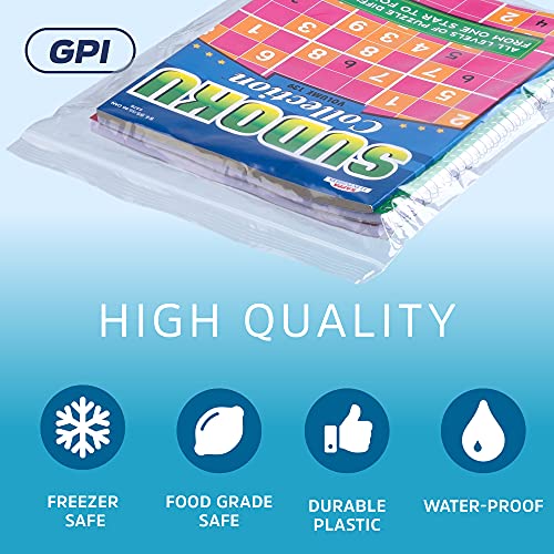 GPI - 10" x 13" Zip Bags, 100 Count, Clear Plastic Reclosable Zipper Poly Baggies, with Resealable Zip Top Lock. for Freezer, Apparel, Clothing, Food, Home & Office Supplies. - size: 10" x 13"