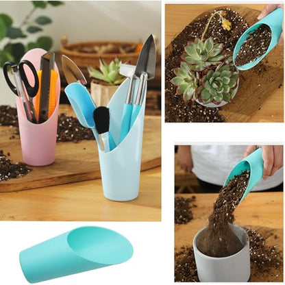 8 Pcs Bonsai Soil Scoops Plastic Potting Soil Scoop Colorful Bucket Shovel for Plant Flower Succulent