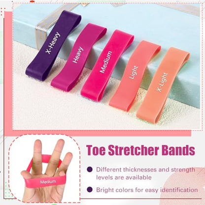WinnerWhy 5 Pack Toe Exercise Bands Stretcher Separator Spacer,Pink - color: Pink