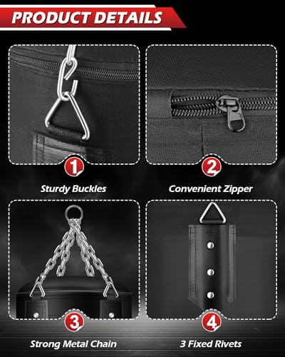 Punching Bag for Adults, 4FT PU Heavy Boxing Bags with Chain Ceiling Hook - style: Strong man