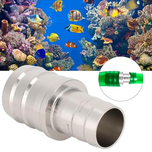 Silver Stainless Steel Aquarium Pipe Adapter Leak-Proof Joint Water Connector Fitting for Fish Tank Air Pump(16mm to 22mm) - size: 16mm to 22mm