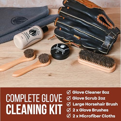 Rhino Wax Complete Baseball Glove Cleaning Kit: Cleaner, Scrub & Brushes