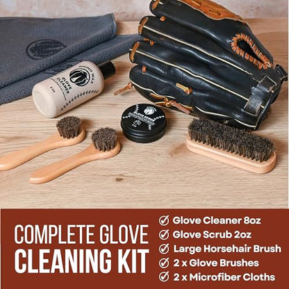 Rhino Wax Complete Baseball Glove Cleaning Kit: Cleaner, Scrub & Brushes