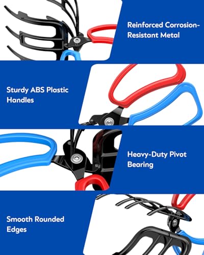 Pawfly 2 Pcs Fish Grippers, Non-Slip 2 or 3 Claw Fishing Pliers, Metal & ABS Plastic, Multifunctional Fish Control Clamps