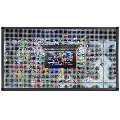 Innovative Marine Flip Feed Hinged Feeding Lid - Use with Mesh Screen Aquarium Lids Only