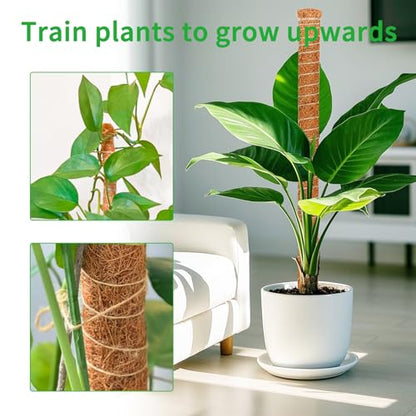 2 Pack 28 Inch Moss Pole Monstera Plant Support, Coir Moss Poles for Climbing Indoor Plants, Bendable Plant Stake Trellis for Potted Plant, Pothos, Philodendron - size: 2 Pack ( 28-Inch)