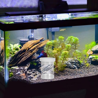 TEHAUX Aquarium Floating Breeding Box with Egg Isolation Net and Divider, Small White Hatchery Incubator Chamber for Guppy Fry and Small Fish Tank Nursery