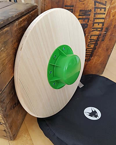 Wood Wobble Board (16") — Includes Carry Bag for Protection — Balance Trainer — Wood — Rounded Smooth Edges — Balance Board Stability Trainer
