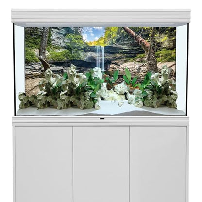 YongFoto Fish Tank Background 24x16 inch Aquarium Background Forest Lakes Rivers Mountains Nature Scenery Backdrop Reptile Habitat Terrarium Background - color: Green-1, size: 24x16in/60x40cm