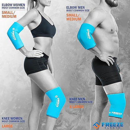 FreezeSleeve Ice & Heat Therapy Sleeve- Reusable, Flexible Gel Hot/Cold Pack, 360 Coverage for Knee, Elbow, Ankle, Wrist- Turquoise, X-Large - color: Turquoise, size: X-Large (Pack of 1)