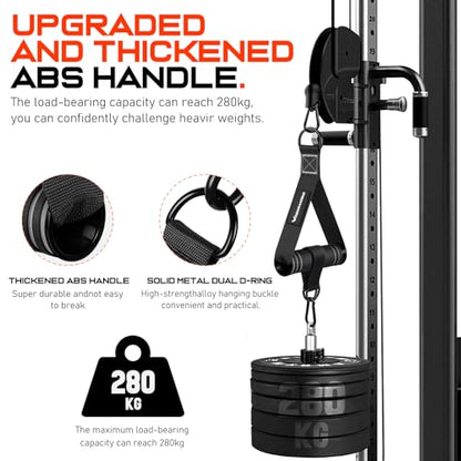 RENRANRING Gym Exercise Handles, Replacement Handle Attachments for Cable Machine Pulleys, Resistance Band and Strength Trainer, Pull Down Workout Accessories, Home Gym Add On Equipment - color: Black, Gray