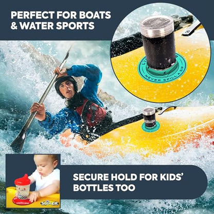 Lil Sucker Suction Cup Holder – Universal Drink Holder for Paddle Board, Kayak, ATV & Boat – Clip-On Coffee, Anti-Spill - Never Spill a Sip Pack of 2