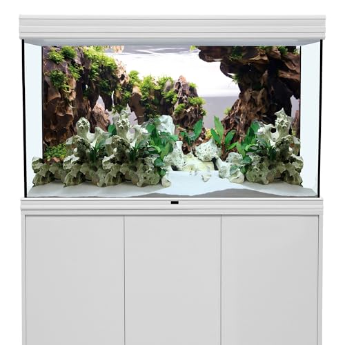 AWERT 30x18 inches Viewing Stone Fish Tank Background Aquatic Plant River Bed & Lake Aquarium Background Seaweed Aquarium Vinyl Background - size: 30x18in/75x45cm