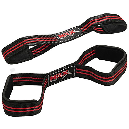 MRX Power Weight Lifting Gym Wrist Strap Figure 8 Wraps Hand Bar Bodybuilding Training Straps Workout