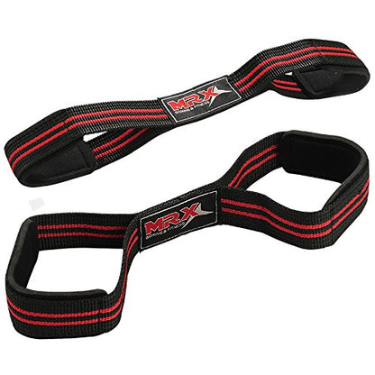 MRX Power Weight Lifting Gym Wrist Strap Figure 8 Wraps Hand Bar Bodybuilding Training Straps Workout