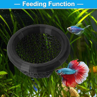 Betta Hideout Cave, Aquarium Floating Betta Hideout, Multi-Functional Betta Fish Hammock, Black - color: Black
