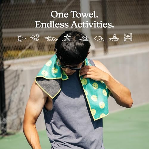 Nomadix Pickleball Towel, Microterry Quick-Dry Sweat and Sport Towel, Odor-Resistant, Ultra Absorbent, Sand and Hair Resistant, Lightweight Recycled Material, Durable, 30″×16″ (Green) - color: Green