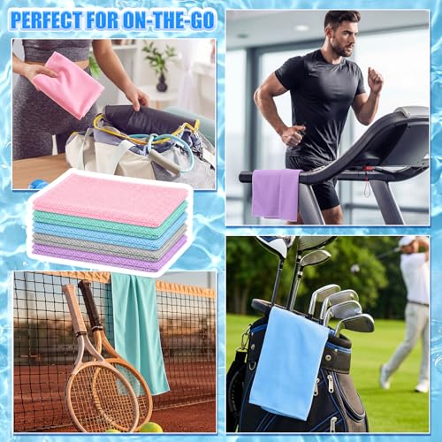 Shellwei 50 Pcs 40 x 12 Cooling Towel Bulk for Neck and Face - color: Multicolor