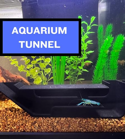 REEFSHAPE Aquarium X-Large Underground Tunnel | Fish & Shrimp Hideout for Aquariums | Unique Underground Viewing Tunnel | 9.75" X 2.5" | Made in USA (XL) (Black) - color: Black