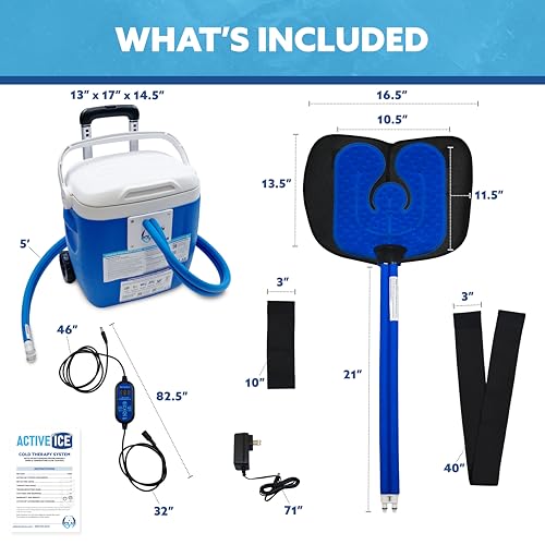 Polar Active Ice 3.0 Cold Therapy Ice Machine System w Programmable Timer, Shoulder Pad & Compression Wrap for Targeted Coverage, Lightweight 16qt Cooler, Quiet Pump, Cryotherapy Pain Relief Treatment - style: Compression Wrap & Shoulder Pad