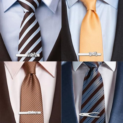 HAWSON 2/2.2 Inch Various Tie Clips for Men Unique, Personalized Novelty Tie Bars Pins Tacks, Funny Theme Wedding Holiday Gifts for Husband Groomsmens - style: Classic Motorcycle