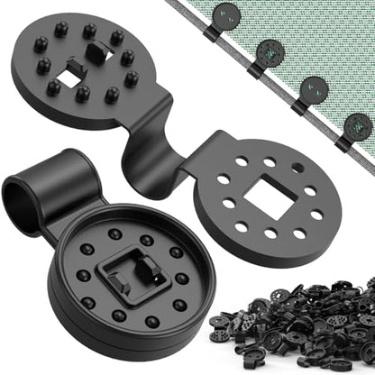 Shade Cloth Clips 100PCS, Heavy Duty Lock Grip Sun Shade Net Clamps, Durable Plastic Awning Clips for Outdoor Gardening Windproof Awning Clamp & Sun Shade Net - color: Black-100pcs