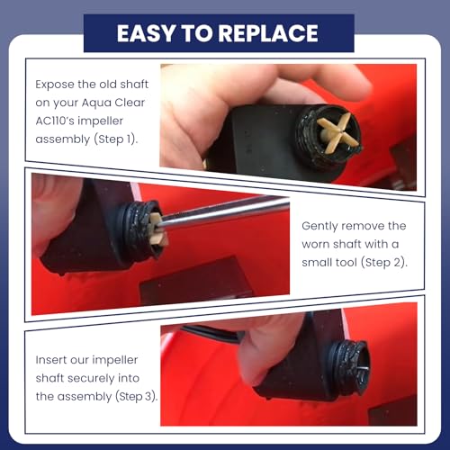 ETZ A16551 Impeller Shaft for Aqua Clear AC110 (AC500) Powerhead Pump Impeller Shaft and Power Filter Replacement Parts 2 Pack