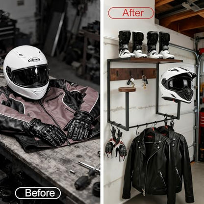 Motorcycle Helmet Holder Wall Mount for Moto Gear Storage Display - size: Medium