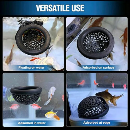 Black Multi-Functional Betta Hammock Feeding Bed, Floating or Suction Cup Mount, Adjustable Resting Spot & Hideout, for Betta Fish & Shrimp