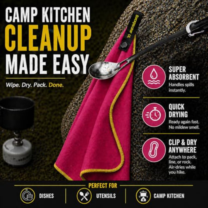Backpacking Ultralight Quick Dry Microfiber Soft Fast Drying Hand and Face Towel Wash Cloth Camping Yoga Hiking Active Lifestyle Small (Magenta, Small) - color: Magenta, size: Small