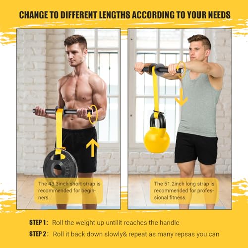 Forearm Strengthener and Wrist Roller, Ultra-Strong Nylon Webbing
