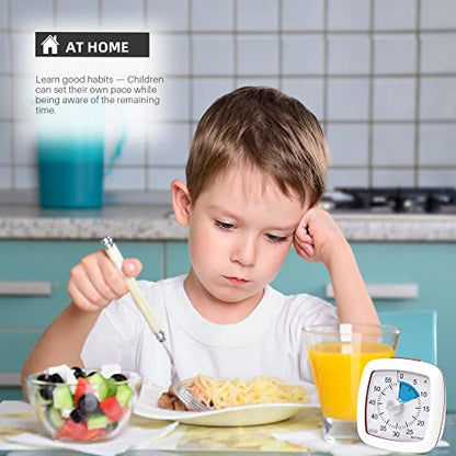 Secura 60-Minute Visual Timer, Silent Study Timer for Kids and Adults - color: Blue & White