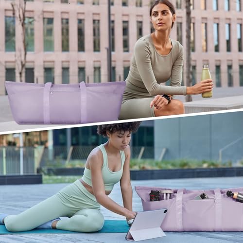 sportsnew Large Yoga Mat Bag Trolley Sleeve Gym Carrier Shoe Bag Wet Pocket - color: Purple