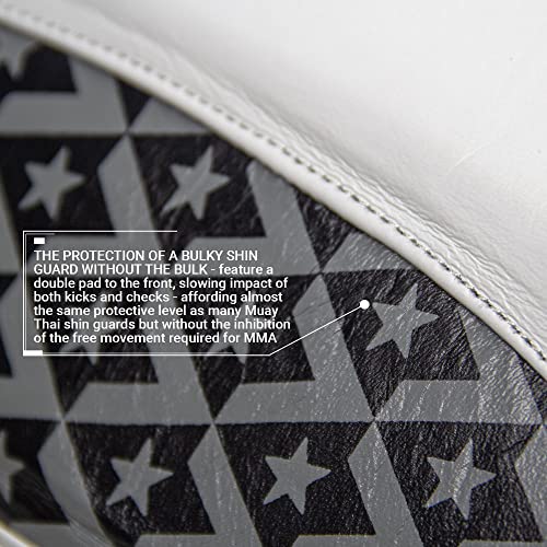Revgear Superlite Light Weight Leather Shin Guards | for Martial Arts/MMA - color: White, size: X-Large