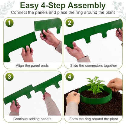 18 Panels Planting Grow Rings, Diameter Range 7-17.5 Inches, Garden Rings for Flowers, Vegetables, Seedlings, Pots, Planters and Garden Beds, Helps Separate Rock and Define Planting Spaces - size: 10.5in-6 panels