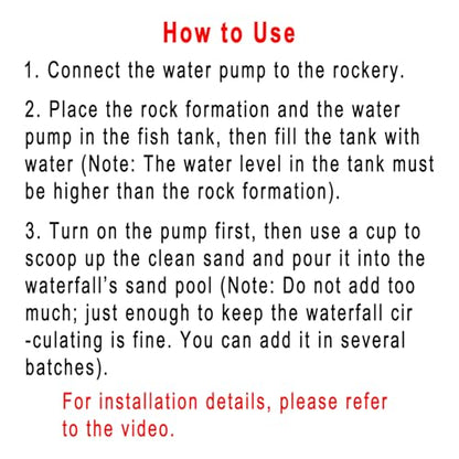 Resin Quicksand Volcanic Decor & Artificial Plants Tall Aquarium Decor for Fish Tank Accessories (No Water Pump)