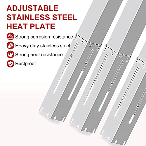 Universal Grill Heat Plates Heat Tents Heat Shields for Gas Grill, Adjustable Barbecue BBQ Grill Flame Tamers Burner Covers Heat Deflectors, Stainless Steel Gas Grill Replacement Parts, 4-Pack - color: 4-Pack