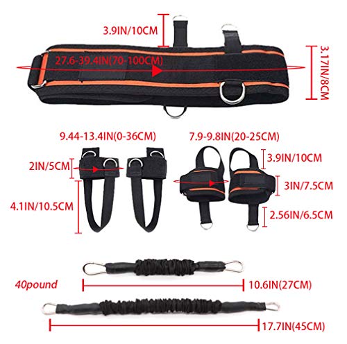 Speed and Agility Resistance Bands Trainer for Vertical Jump Squat Boxing MMA Taekwondo Karate Bounce Softball Basketball Volleyball Football Training - color: Black