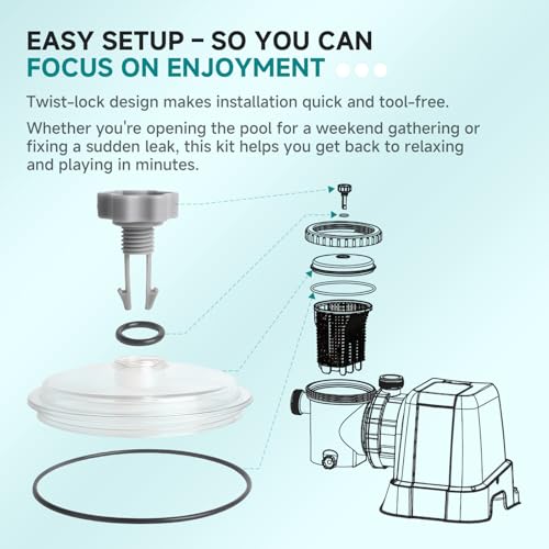 Replacement SF80110-1 Leaf Trap Cover w/Valve & O-Ring Compatible with Intex 12" Sand Filter Pump 2100 GPH – Fits SF80110-1/-2, 11823, SF15110, ECO15110-2, 26361CA/EH/W, 26337EH, 28645EG, 28948EH