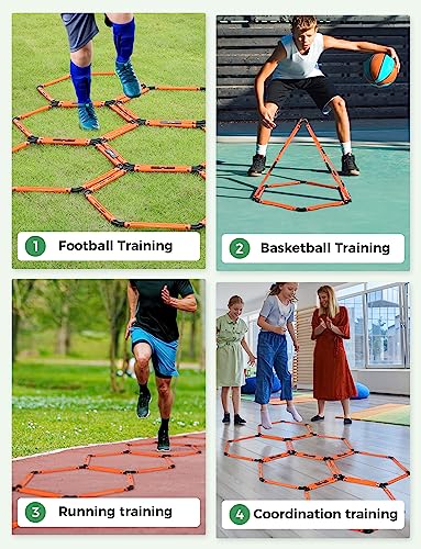 GHB Hex Agility Rings Speed Rings with Carrying Bag 6 Set - color: Orange