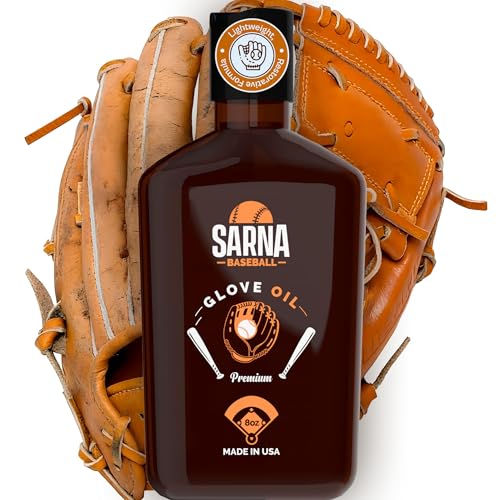 SARNA BASEBALL Glove Oil for Softball & Baseball Gloves, 8 Oz – Lanolin-Based Formula, Helps Soften Leather & Prevents Cracking – Game-Ready Glove Oil to Break in Gloves - size: 8oz Baseball