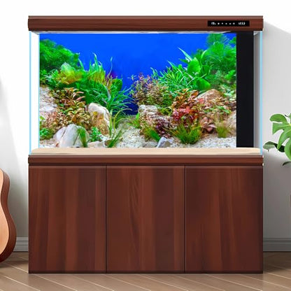 Underwater Green Aquatic Plants Aquarium Background Undersea Grass Rock Stone Sandbed Bottom Fish Tank Background Green Purple Seagrass On Blue Backgrounds Aquarium Reptile Tank Wallpaper 30x12in - size: 30(W)x12(H)inches/ 75(W)*30cm(H)