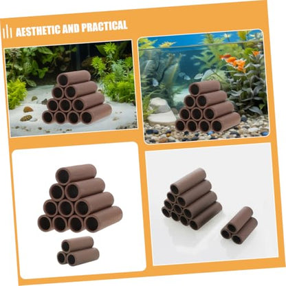 2Pcs Pottery Shrimp Breeding Shelter Durable Aquarium Hiding Place Optimal Shrimp Habitat Decor Easy Install Spawning Tube for Fish Tank