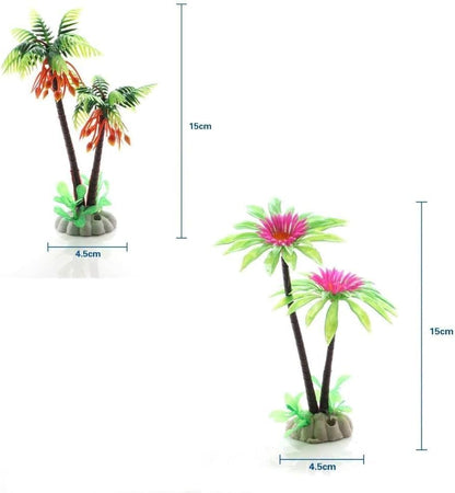1Pc Mini Coconut Palm Tree, Artificial Aquarium Plants, Aquatic Water Weeds, Aquarium Decoration, Fish Tank Water Plant Grass Ornament