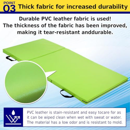 KaRaDaStyle Gymnastics Mat Folding Stretch Mats 71"x31"x2" Exercise Muscle Training Children Play Horizontal Bar Mat Yoga Sports Soundproof Home Use - color: Blue/3-fold